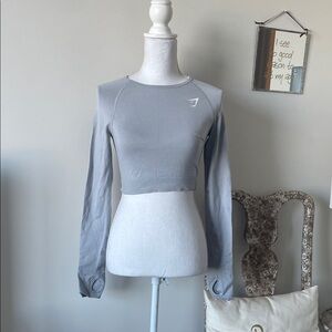 Gray Long Sleeve Crop Top Gymshark